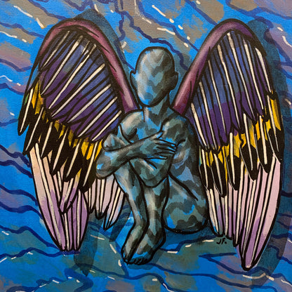 Blue angel, 45x45cm, Acrylic on canvas