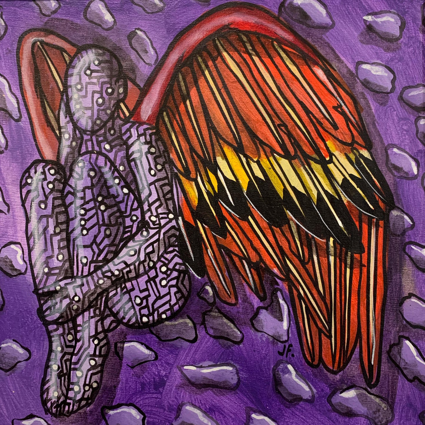 Violet Angel, acrylic on canvas, 45x45cm