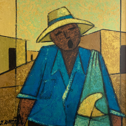 "Cantante" by Joaquin Ramos Alarcon, pigments on board, 30x30cm, 2010