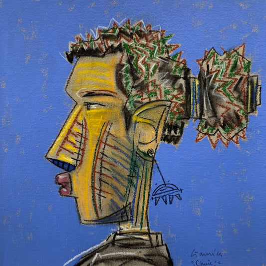 "Chic" by Jorge Garnica, mixed media on cardboard, 45x45cm, 2003